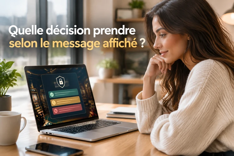 Quelle décision prendre selon le message affiché ?