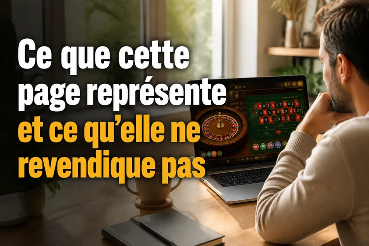 Ce que cette page représente et ce qu'elle ne revendique pas